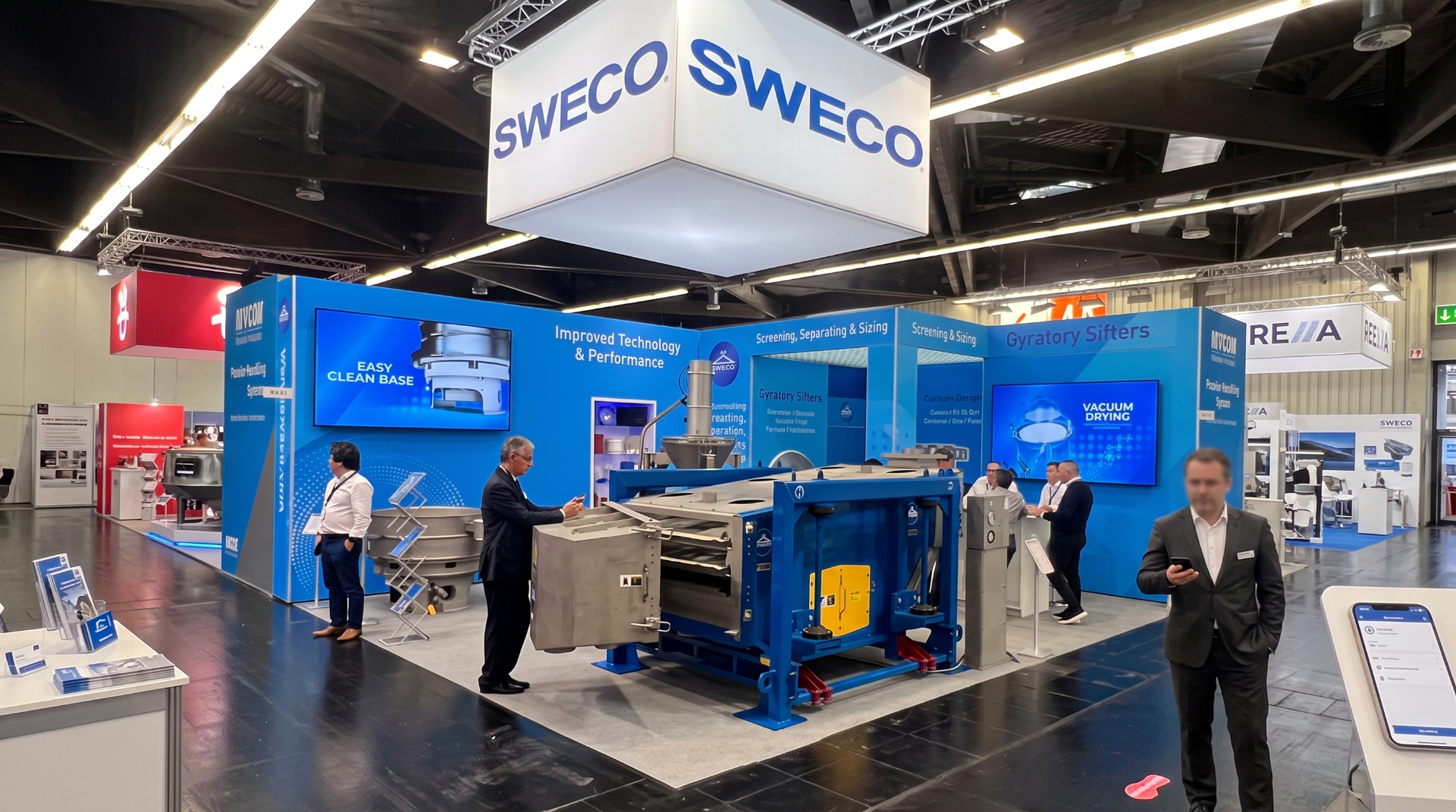 SWECO exhibition stand — main hall view
